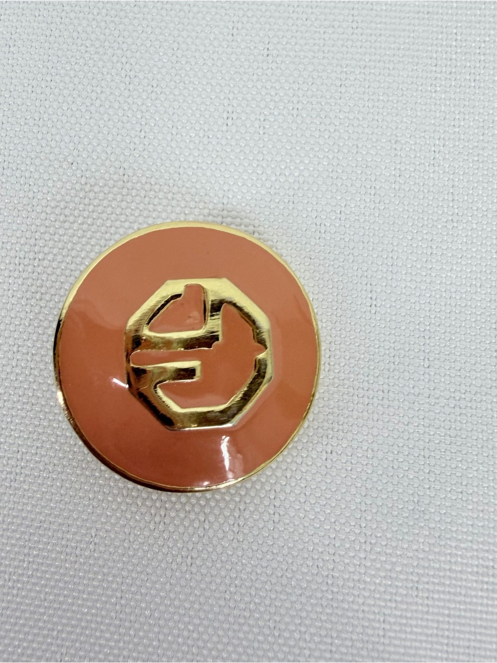 St. John Buttons Gold & Peach Set of 6 & Brand Tag - Picture 9 of 11